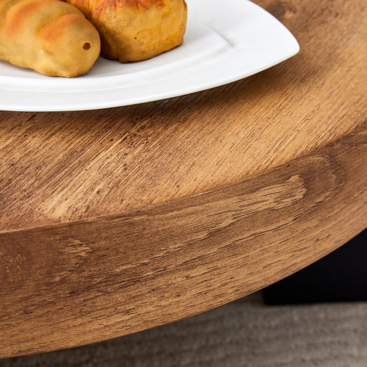 Buy farmhouse furniture Black Modern Cottage Farmhouse Double-Layer Round Coffee Table - Modern Cottage Farmhouse Furniture