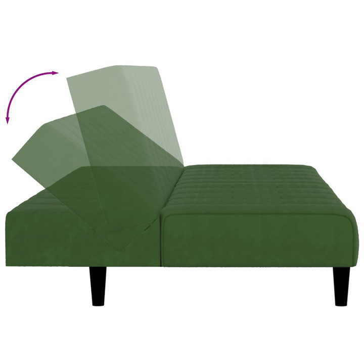 Boho Aesthetic vidaXL 2-Seater Sofa Bed Dark Green Velvet | Biophilic Design Airbnb Decor Furniture 