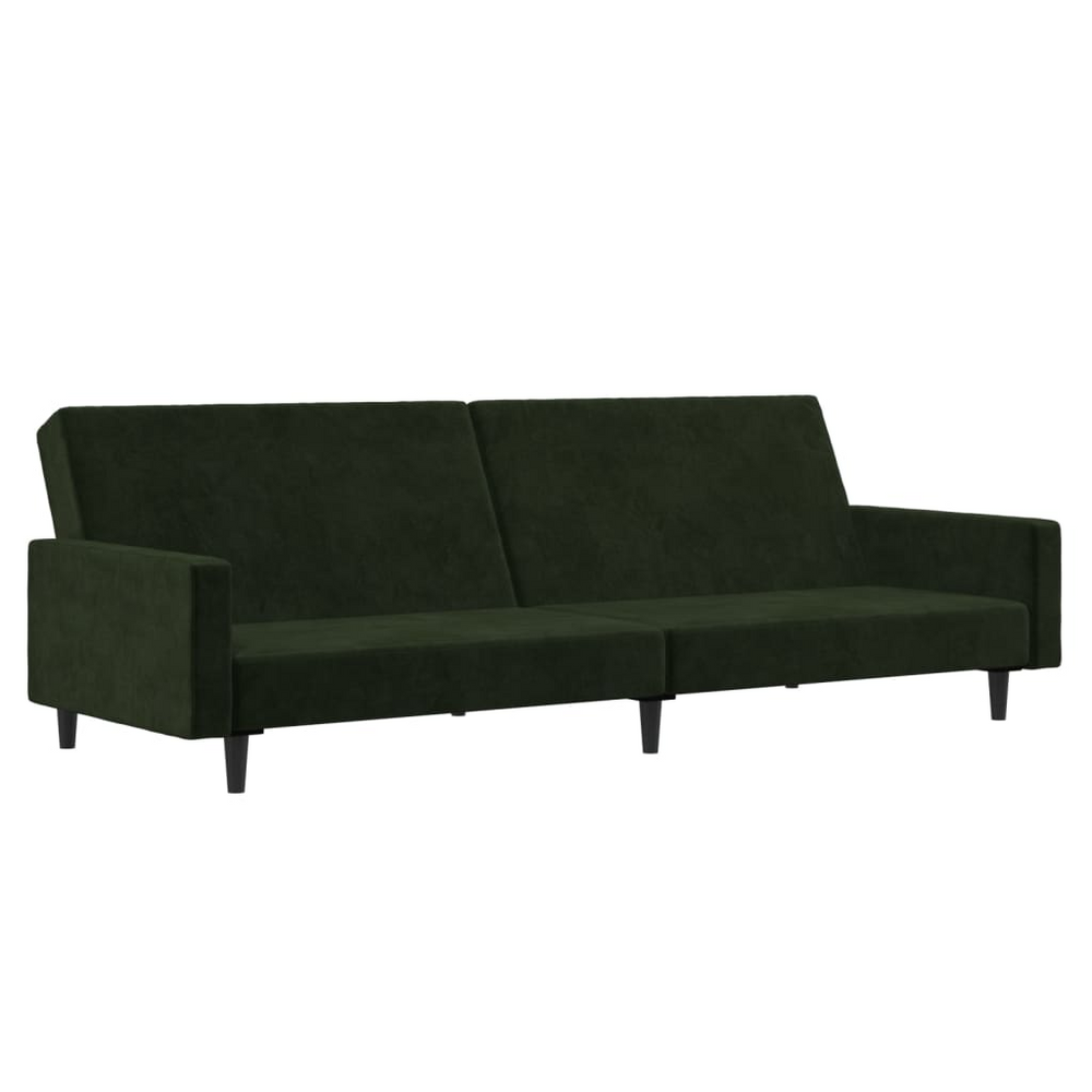 Boho Aesthetic vidaXL 2-Seater Sofa Bed Dark Green Velvet | Biophilic Design Airbnb Decor Furniture 