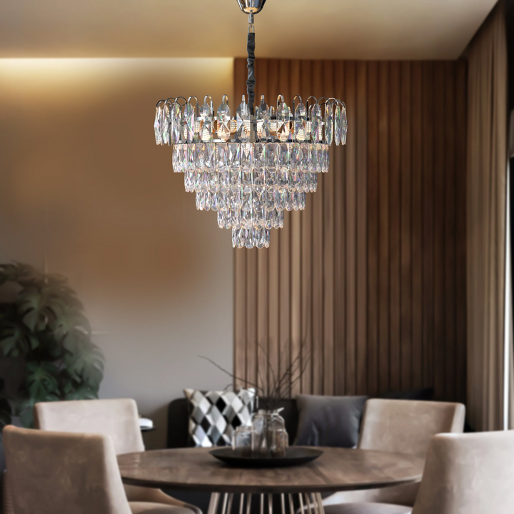 Boho Aesthetic Rennes | Modern Chandeliers with Crystal Droplets and Brass of chrome Hanging Lamp | Biophilic Design Airbnb Decor Furniture 