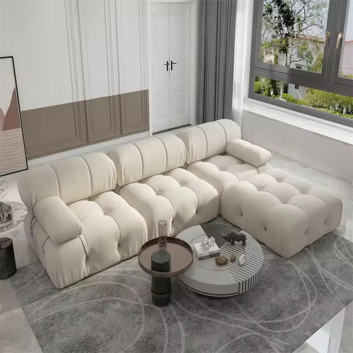 Buy farmhouse furniture White Boucle European Farmhouse Style Sofa Couch Sectional Daybed - Modern Cottage Farmhouse Furniture