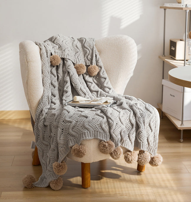 Buy farmhouse furniture Weathered Timber | Modern Farmhouse Knitted Throw Blanket - Modern Cottage Farmhouse Furniture