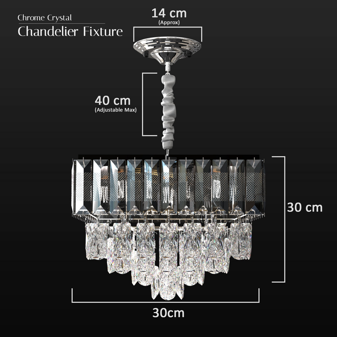 Boho Aesthetic Crystal Chrome Rectangular Droplet Ceiling Living Room Chandelier  ~5426 | Biophilic Design Airbnb Decor Furniture 