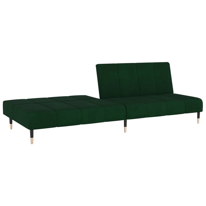 Boho Aesthetic 2-Seater Sofa Bed Dark Green Velvet | Biophilic Design Airbnb Decor Furniture 