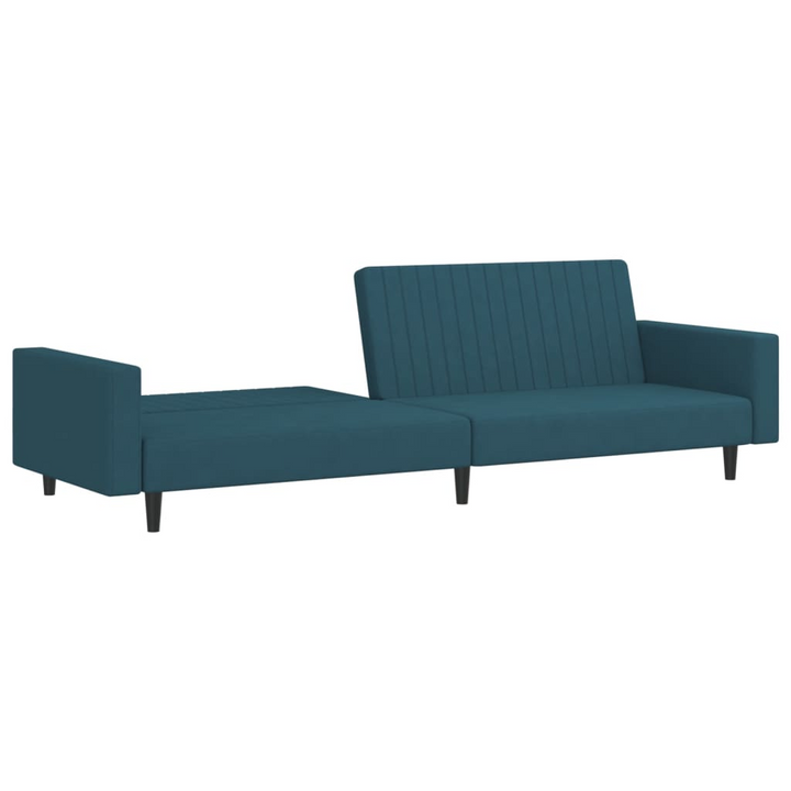 Boho Aesthetic vidaXL 2-Seater Sofa Bed Blue Velvet | Biophilic Design Airbnb Decor Furniture 