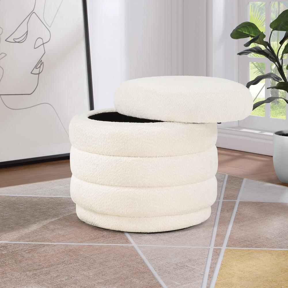 Boho Aesthetic Cecil Storage Ottoman | Biophilic Design Airbnb Decor Furniture 