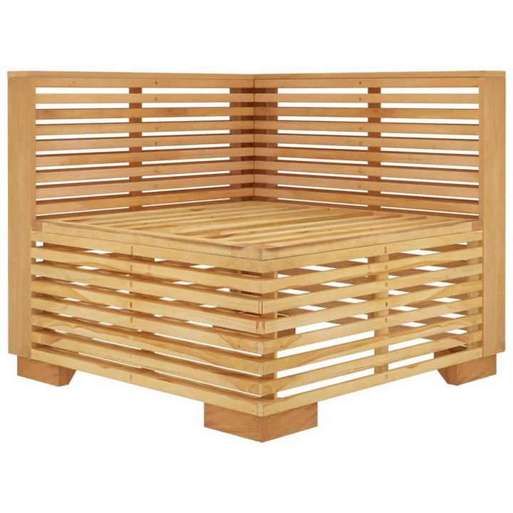 Buy farmhouse furniture Corner Sofa Teak and Cream Solid Teak Wood, Polyester Medium - Modern Cottage Farmhouse Furniture