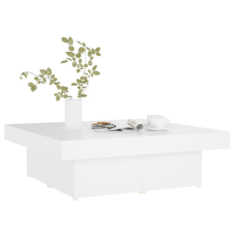 Boho Aesthetic White Modern Wood Coffee Table White | Biophilic Design Airbnb Decor Furniture 