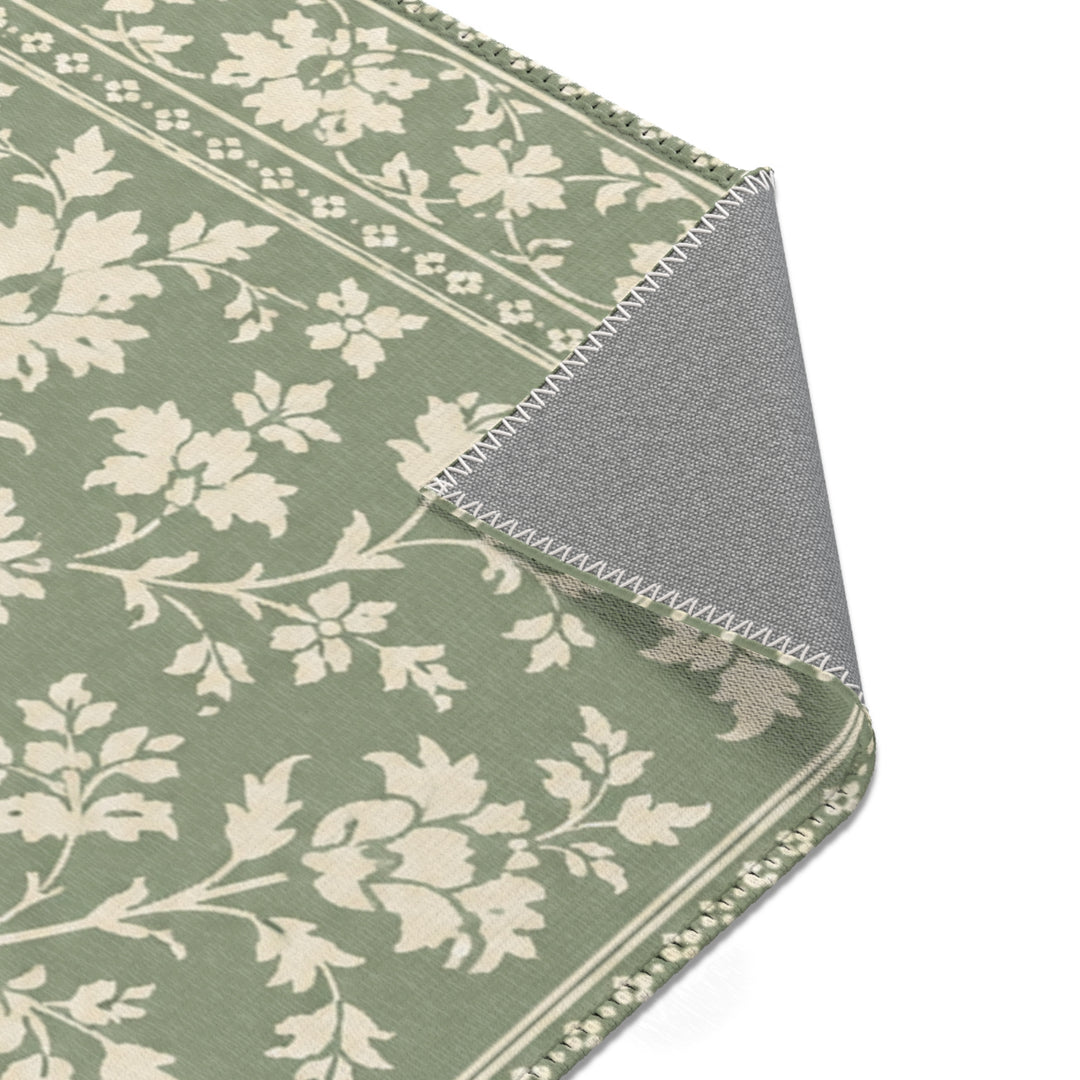 Buy farmhouse furniture Decorative Cream &amp; Sage Area Rug By. Artisan Blooms - Modern Cottage Farmhouse Furniture