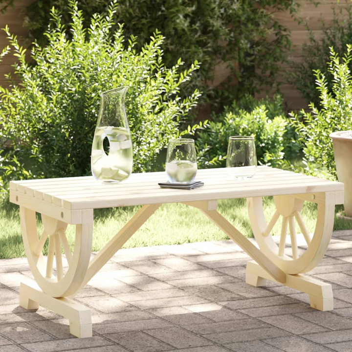Boho Aesthetic Farmhouse Solid Wood Coffee Table | Biophilic Design Airbnb Decor Furniture 