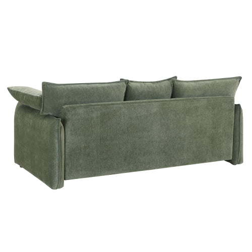 Boho Aesthetic Mid-century Sofa 3 Seater Cozy Couch for Living room Apartment Lounge Bedroom, Green | Biophilic Design Airbnb Decor Furniture 