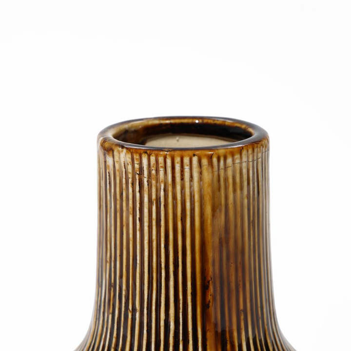 Boho Aesthetic Earth Tones Ombre 15-Inch Tall Stoneware Vase | Biophilic Design Airbnb Decor Furniture 