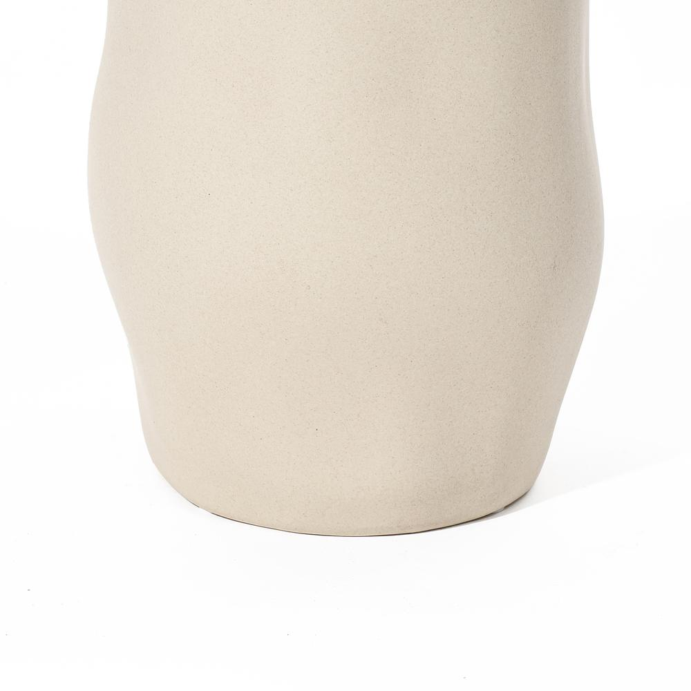 Boho Aesthetic Ivory White Ceramic Modern Tall Vase | Biophilic Design Airbnb Decor Furniture 