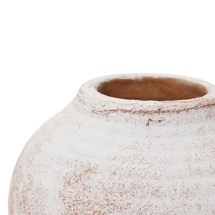 Boho Aesthetic Marble Brown and White 7.5-Inch Tall Terracotta Vase | Biophilic Design Airbnb Decor Furniture 