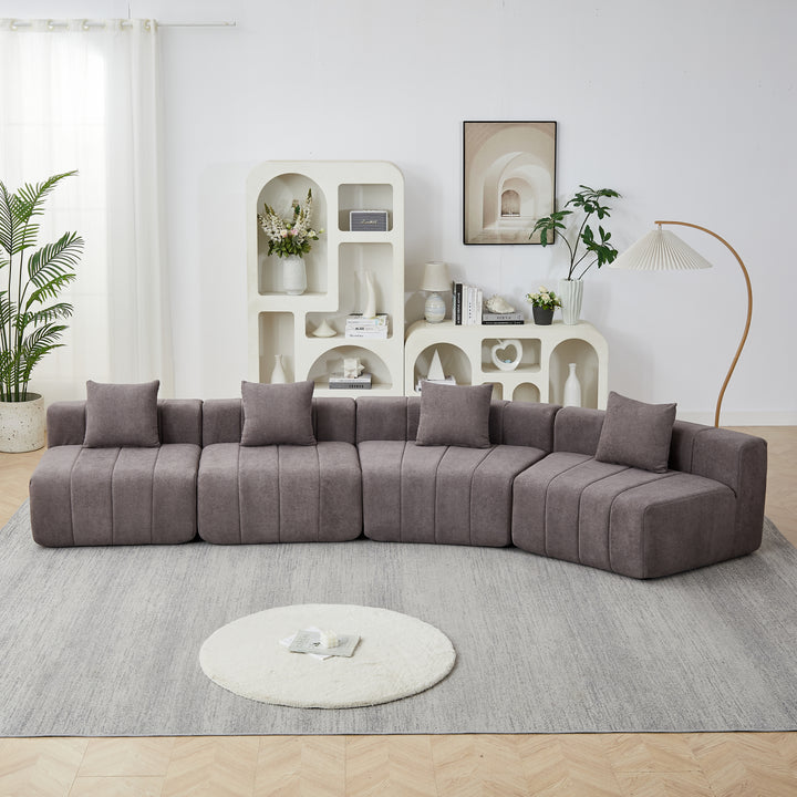The Valencia Gray Vista Sofa Section Sectional - Mediterranean Italian Contemporary Home Decor Furniture
