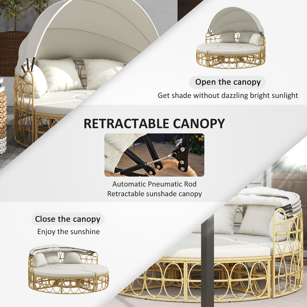 Buy farmhouse furniture European Patio Round Outdoor Daybed Furniture Set - Modern Cottage Farmhouse Furniture