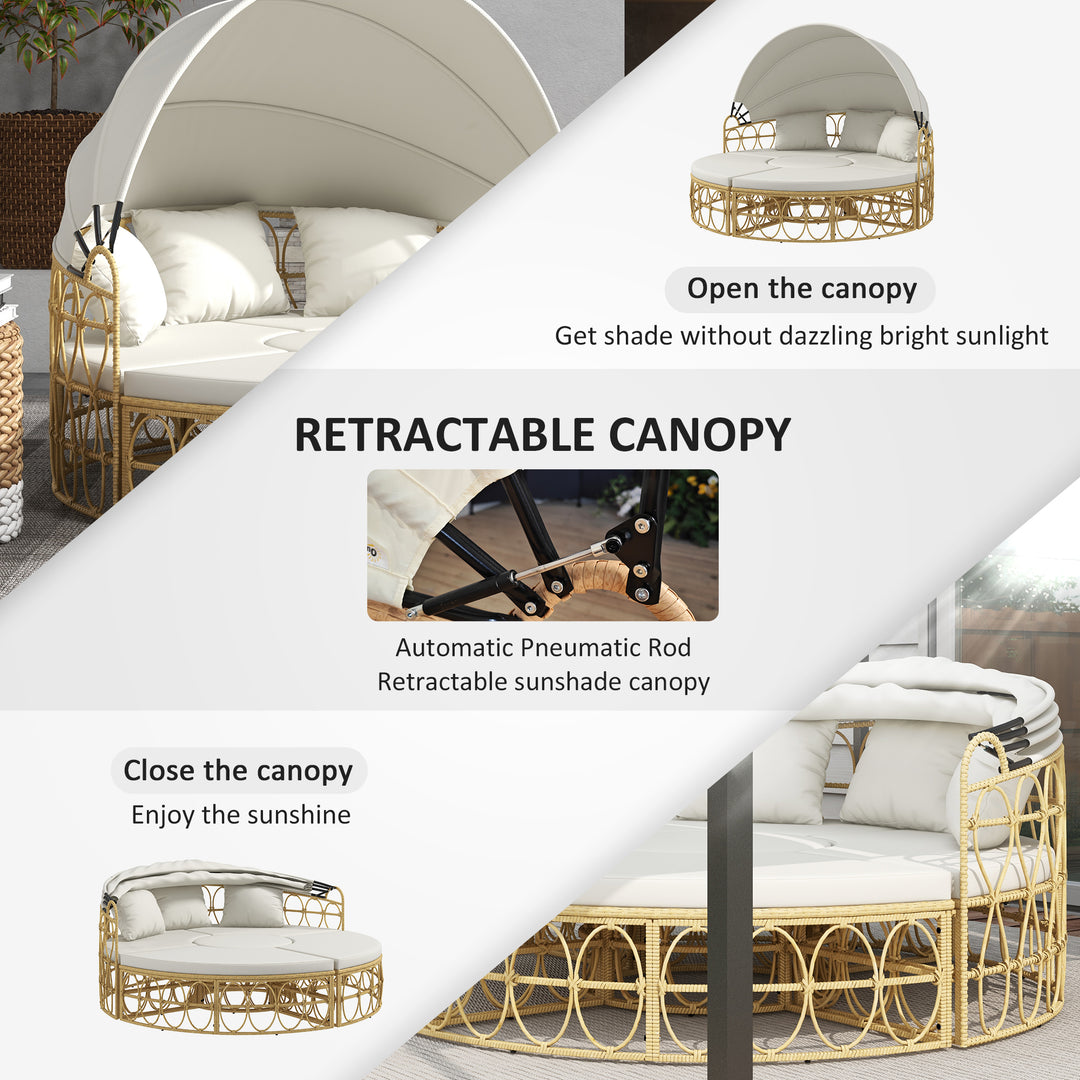 Buy farmhouse furniture European Patio Round Outdoor Daybed Furniture Set - Modern Cottage Farmhouse Furniture