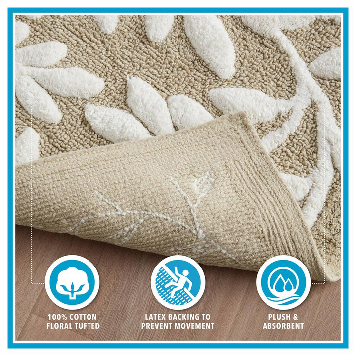 Boho Aesthetic Cotton Tufted Bath Rug | Biophilic Design Airbnb Decor Furniture 