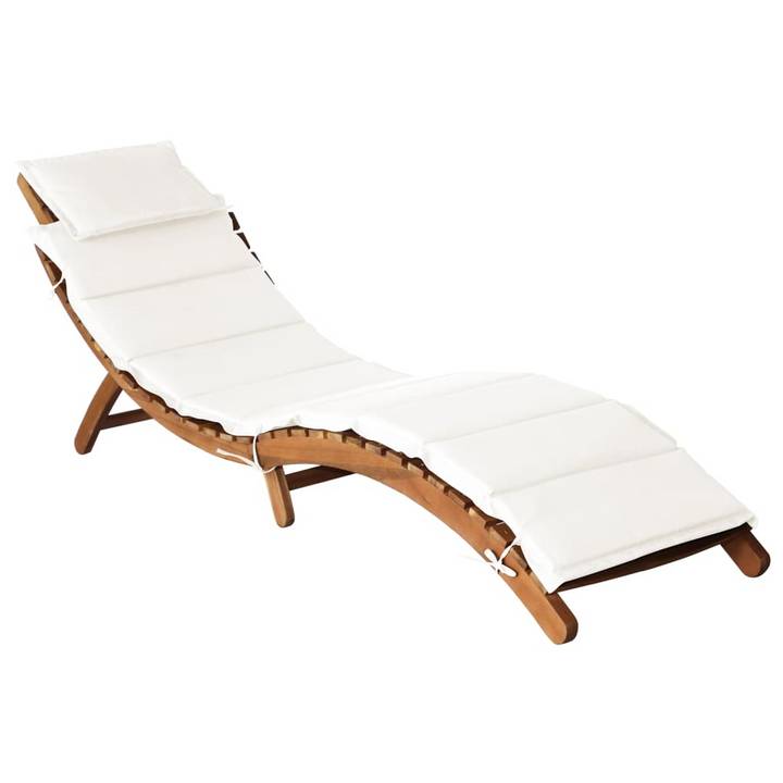 Boho Aesthetic vidaXL Sun Loungers with Cushions 2 pcs Cream White Solid Wood Acacia | Biophilic Design Airbnb Decor Furniture 
