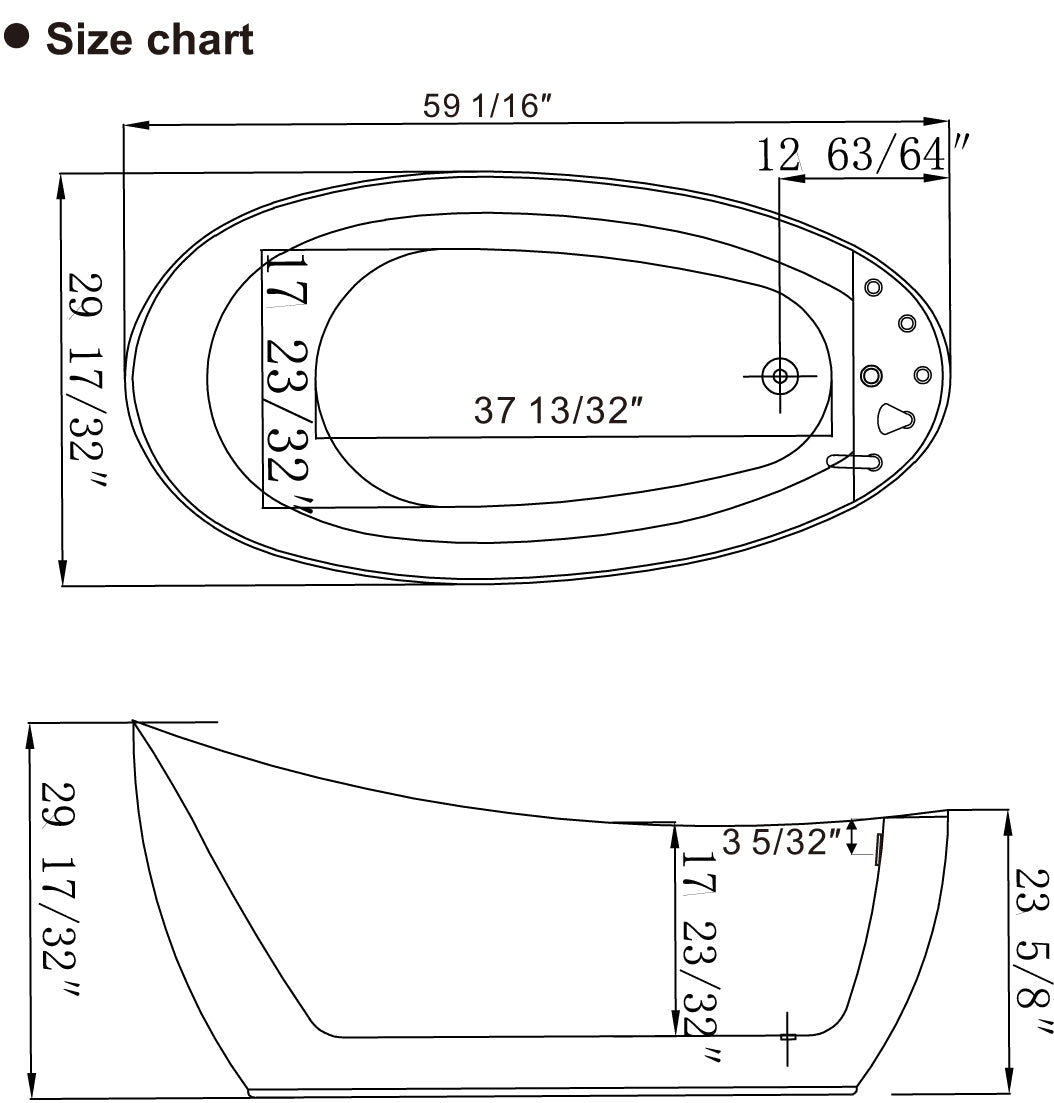 Boho Aesthetic Modern Freestanding Whirlpool Tub with Reversible Drain | Biophilic Design Airbnb Decor Furniture 