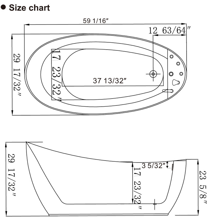 Boho Aesthetic Modern Freestanding Whirlpool Tub with Reversible Drain | Biophilic Design Airbnb Decor Furniture 