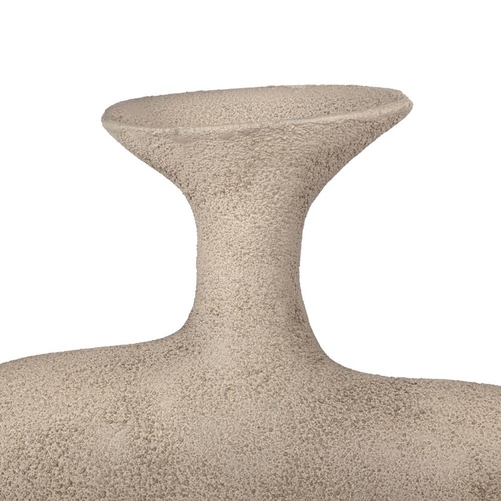 Boho Aesthetic Hollis Decorative Metal Table Vase, Small Mud | Biophilic Design Airbnb Decor Furniture 