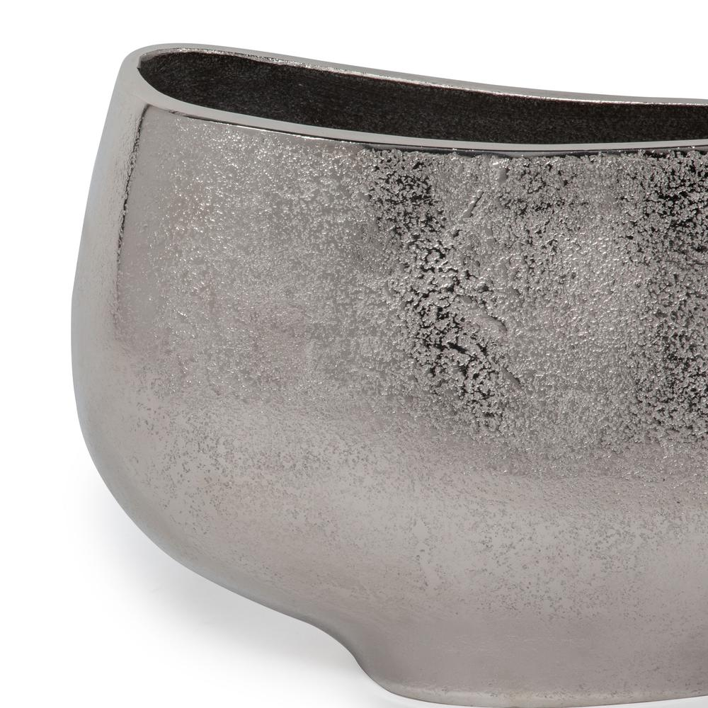 Boho Aesthetic Aris Silver Decorative Metal Table Vase, Small | Biophilic Design Airbnb Decor Furniture 