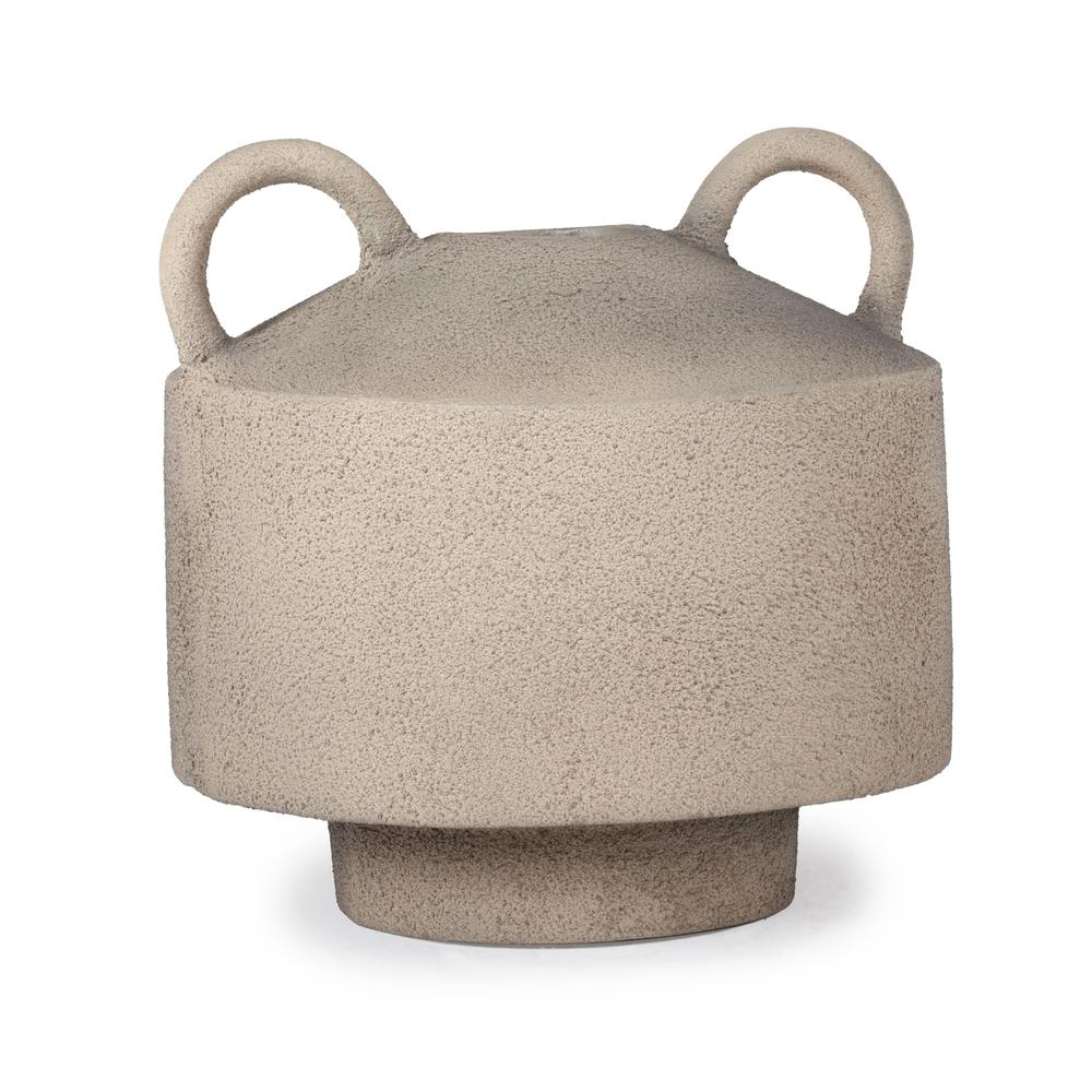 Boho Aesthetic Zana Decorative Metal Table Vase, Large Mud | Biophilic Design Airbnb Decor Furniture 