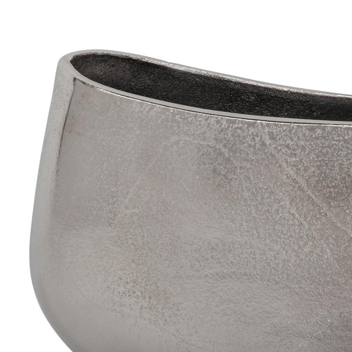 Boho Aesthetic Aris Silver Decorative Metal Table Vase, Large | Biophilic Design Airbnb Decor Furniture 