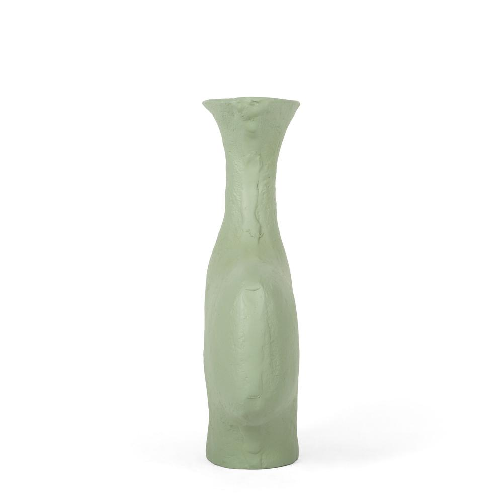 Boho Aesthetic Hollis Decorative Metal Table Vase, Small Green | Biophilic Design Airbnb Decor Furniture 