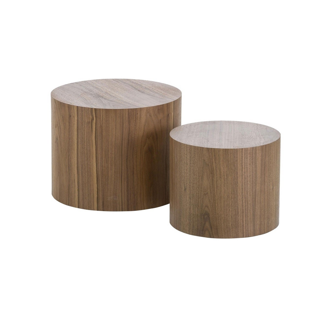 Boho Aesthetic MDF with ash/oak/walnut veneer sidetable/coffee table/end table/ottoman(walnut) | Biophilic Design Airbnb Decor Furniture 