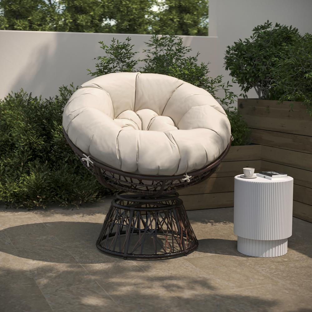 Boho Aesthetic Contemporary Papasan Patio Chair | Biophilic Design Airbnb Decor Furniture 