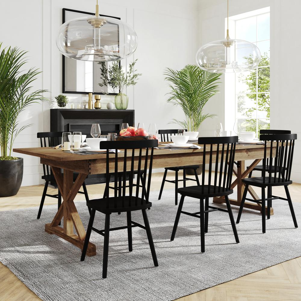 Boho Aesthetic Farmhouse Dining Table | Biophilic Design Airbnb Decor Furniture 