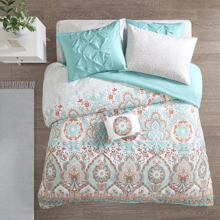 Boho Aesthetic Boho Comforter Set with Bed Sheets | Biophilic Design Airbnb Decor Furniture 