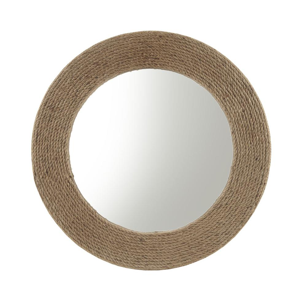 Buy farmhouse furniture Natural Jute Rope Round Wall Mirror 26" - Modern Cottage Farmhouse Furniture