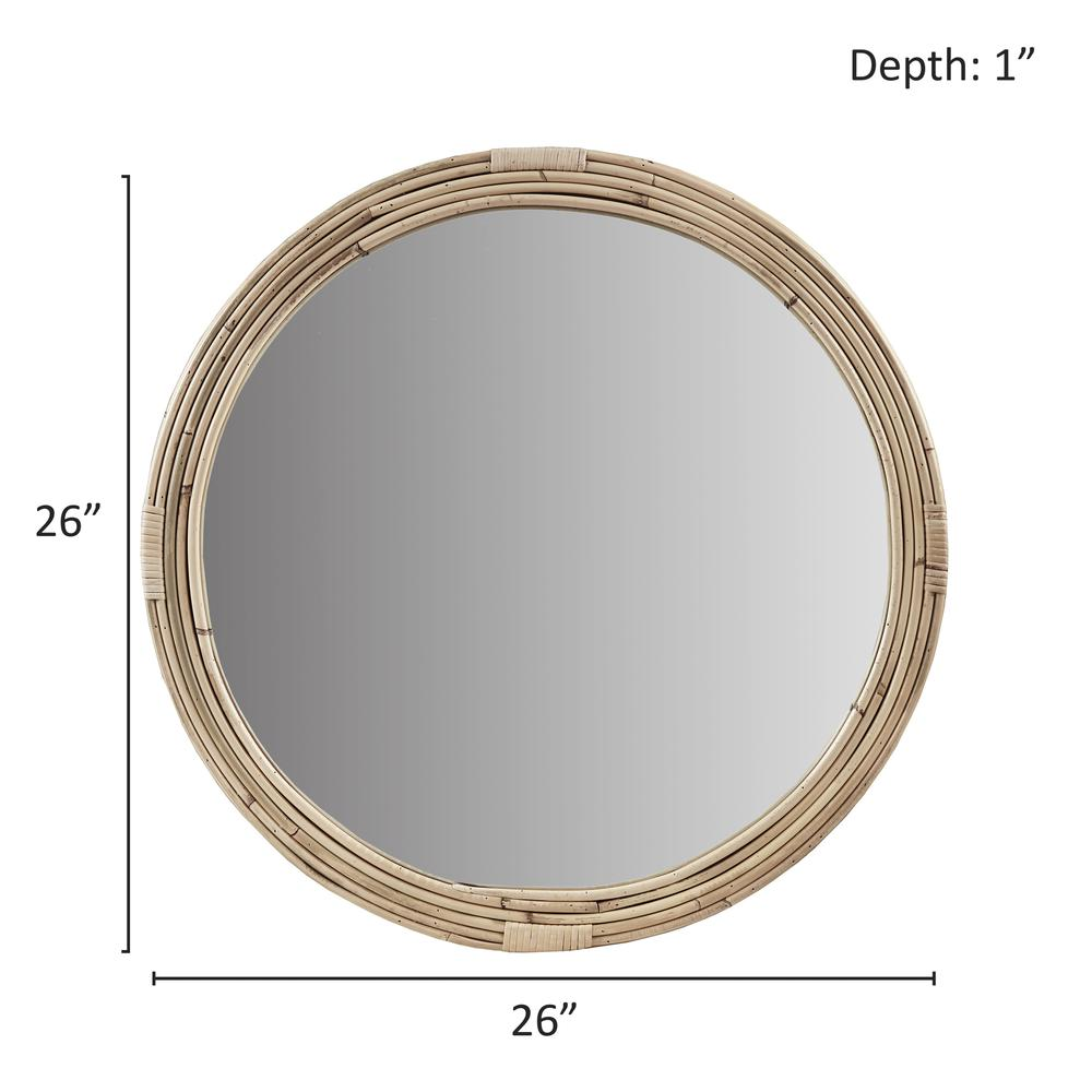 Buy farmhouse furniture Natural Rattan Round Wall Mirror - Modern Cottage Farmhouse Furniture