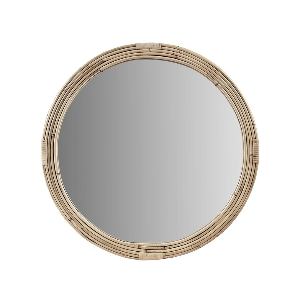 Buy farmhouse furniture Natural Rattan Round Wall Mirror - Modern Cottage Farmhouse Furniture