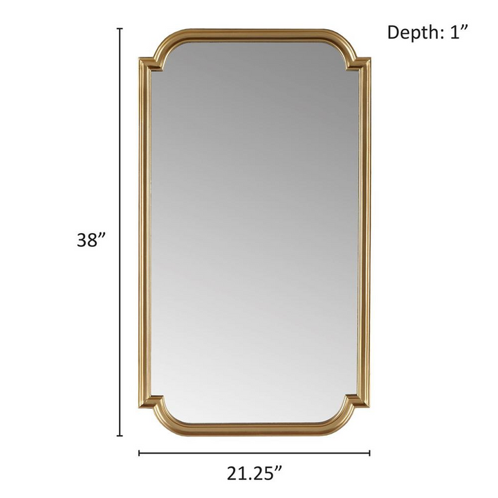 Buy farmhouse furniture Gold Scalloped Wood Wall Mirror - Modern Cottage Farmhouse Furniture