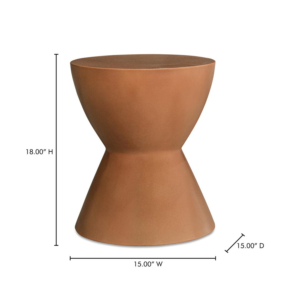 Buy farmhouse furniture Hourglass Outdoor Stool Terracotta - Modern Cottage Farmhouse Furniture
