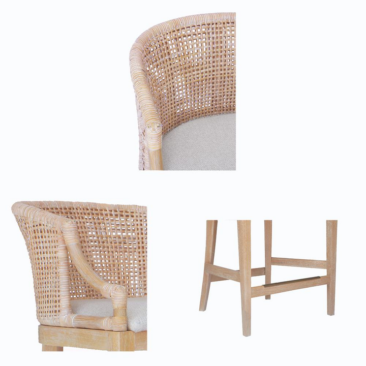 Buy farmhouse furniture Handcrafted Rattan Counter Stool 25" H - Modern Cottage Farmhouse Furniture