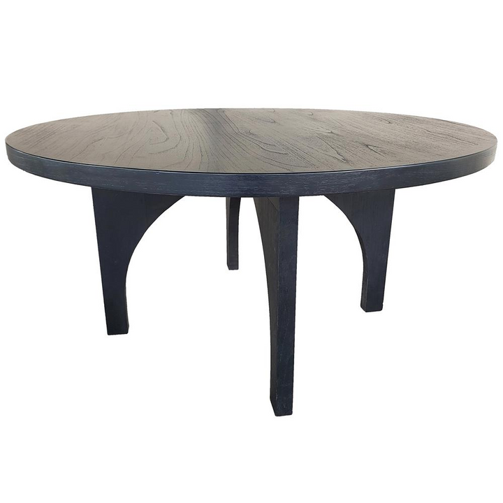 Elegant Round Dining Table - Chapel Hill Grayson Collection, Solid Wood, Seats 4, Black Finish - Mediterranean Italian Contemporary Home Decor Furniture