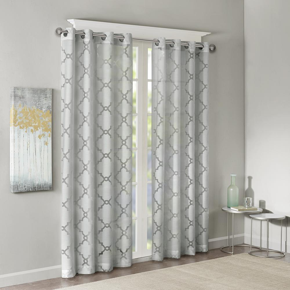 Boho Aesthetic Fretwork Burnout Sheer Curtain Panel | Biophilic Design Airbnb Decor Furniture 