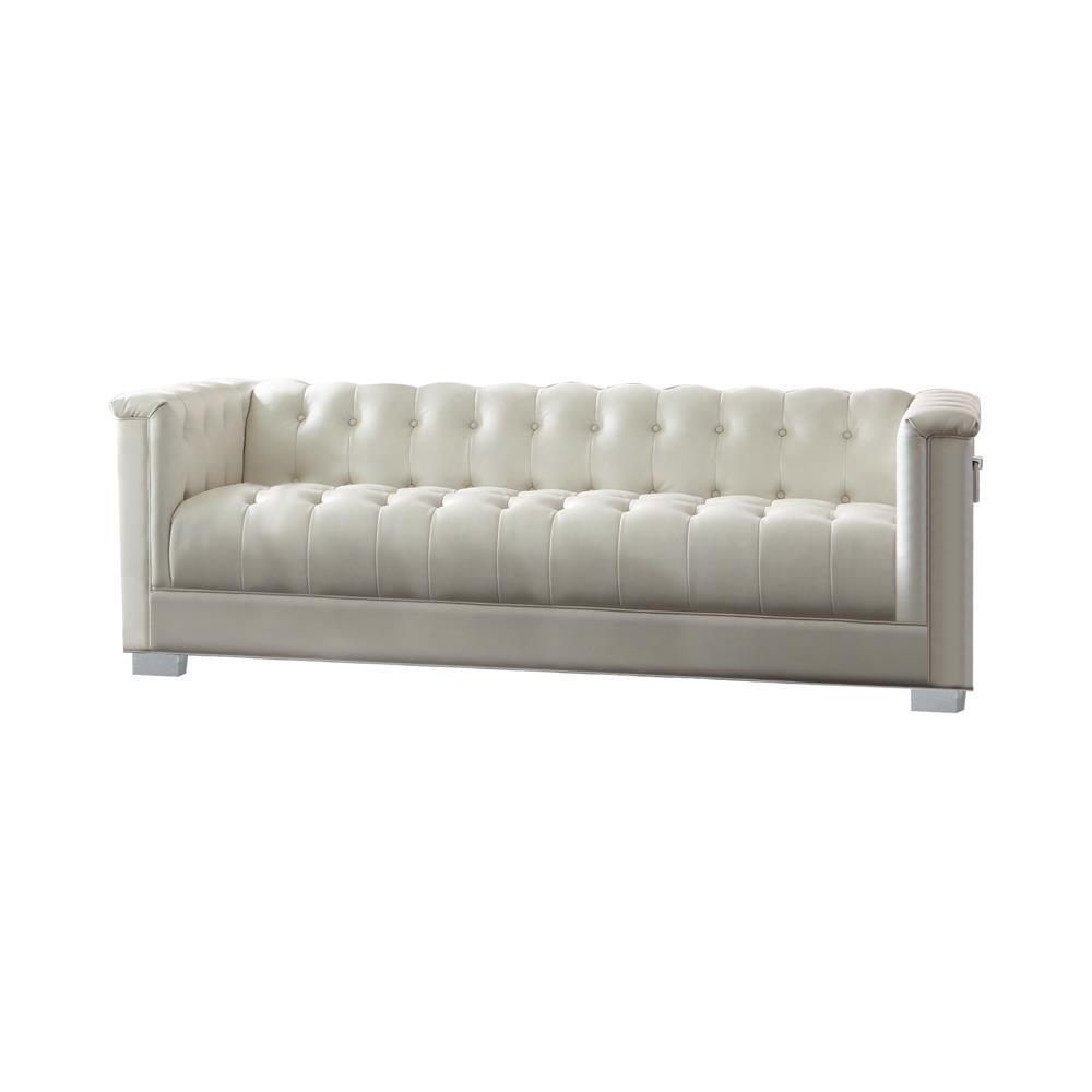 Boho Aesthetic Chaviano Tufted Upholstered Sofa Pearl White | Biophilic Design Airbnb Decor Furniture 