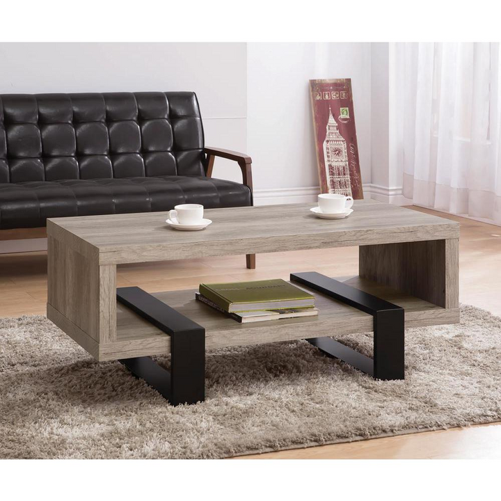 Dinard Engineered Wood Coffee Table Grey Driftwood - Mediterranean Italian Contemporary Home Decor Furniture