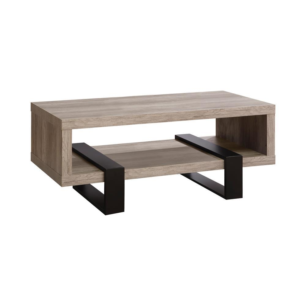 Dinard Engineered Wood Coffee Table Grey Driftwood - Mediterranean Italian Contemporary Home Decor Furniture