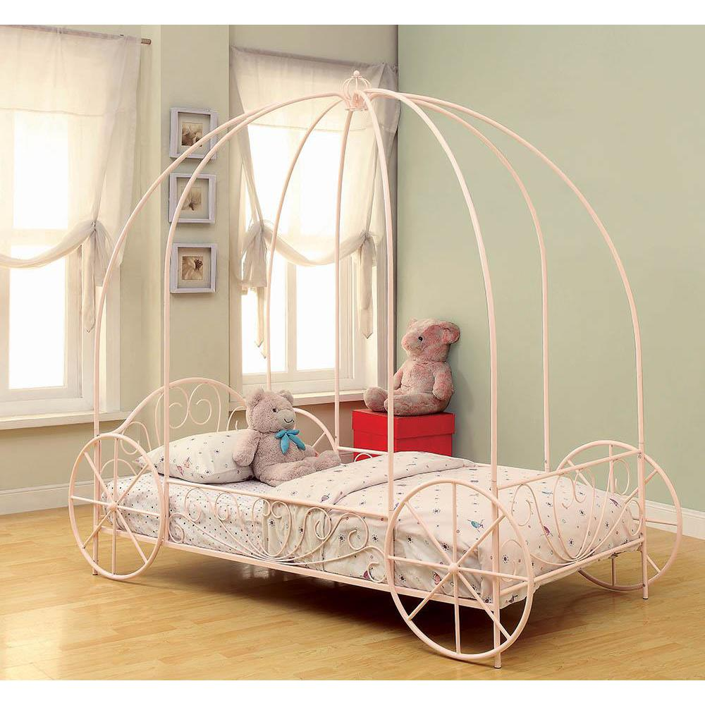 Boho Aesthetic Massi Twin Canopy Bed Powder Pink | Biophilic Design Airbnb Decor Furniture 