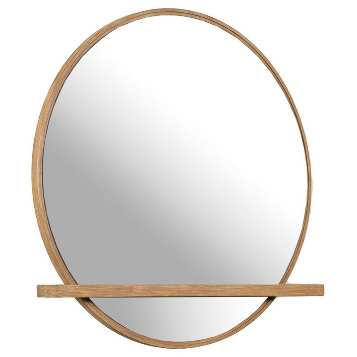 Buy farmhouse furniture Arini Sand Wash Dresser Mirror | Round Mirror with Built-In Jewelry Tray | Wire-Brushed Wood - Modern Cottage Farmhouse Furniture
