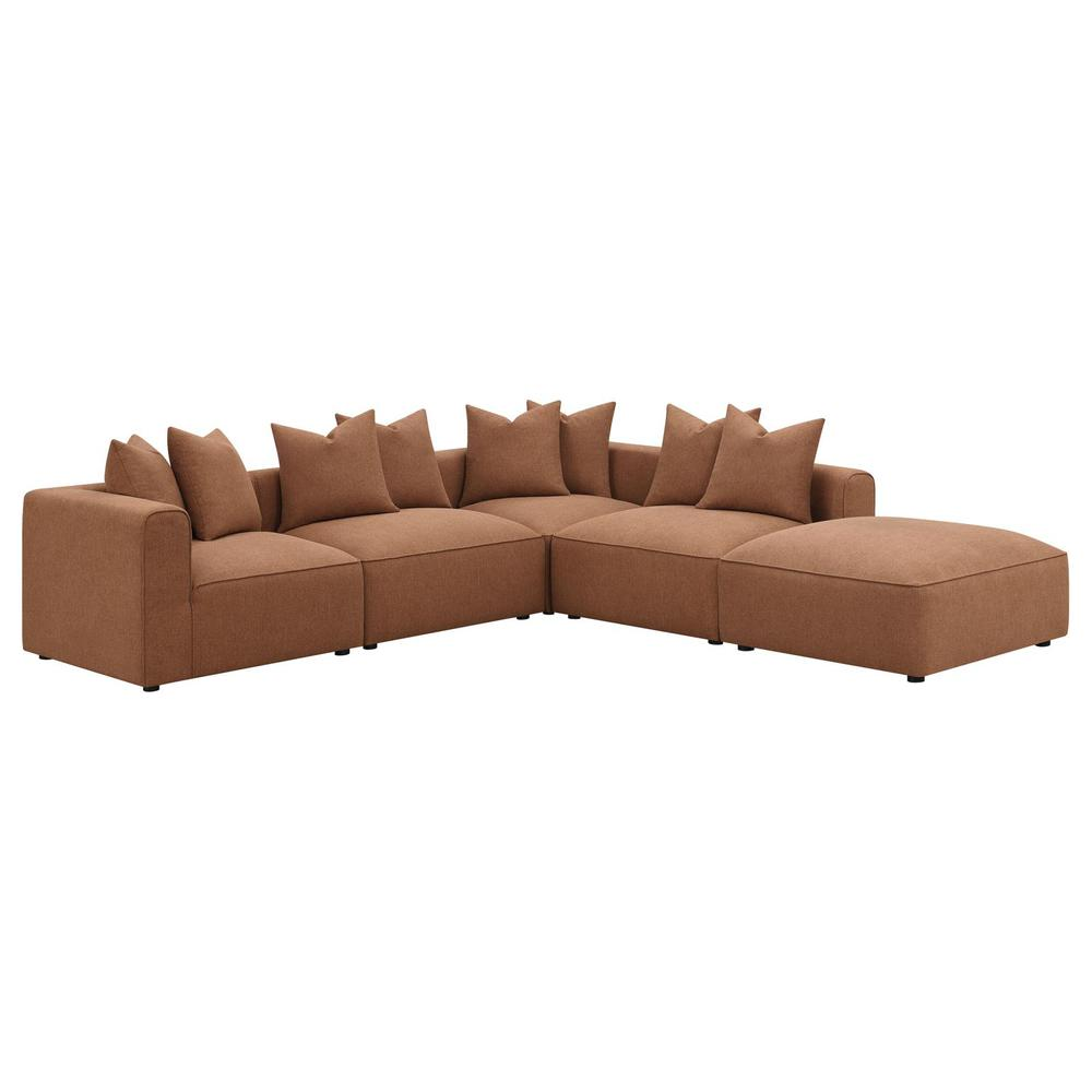 Terrano Terracotta Contemporary Modular 6-piece Upholstered Modular Sofa Sectional - Mediterranean Italian Contemporary Home Decor Furniture