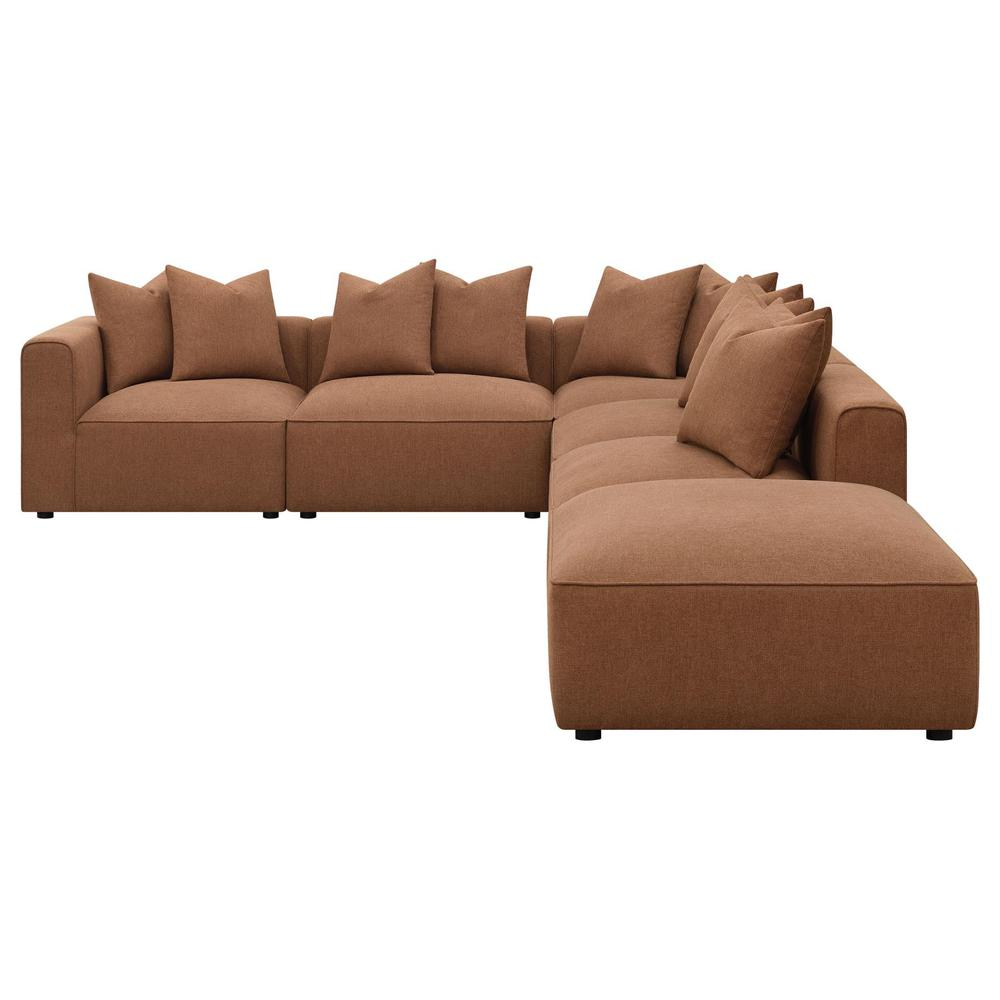 Terrano Terracotta Contemporary Modular 6-piece Upholstered Modular Sofa Sectional - Mediterranean Italian Contemporary Home Decor Furniture