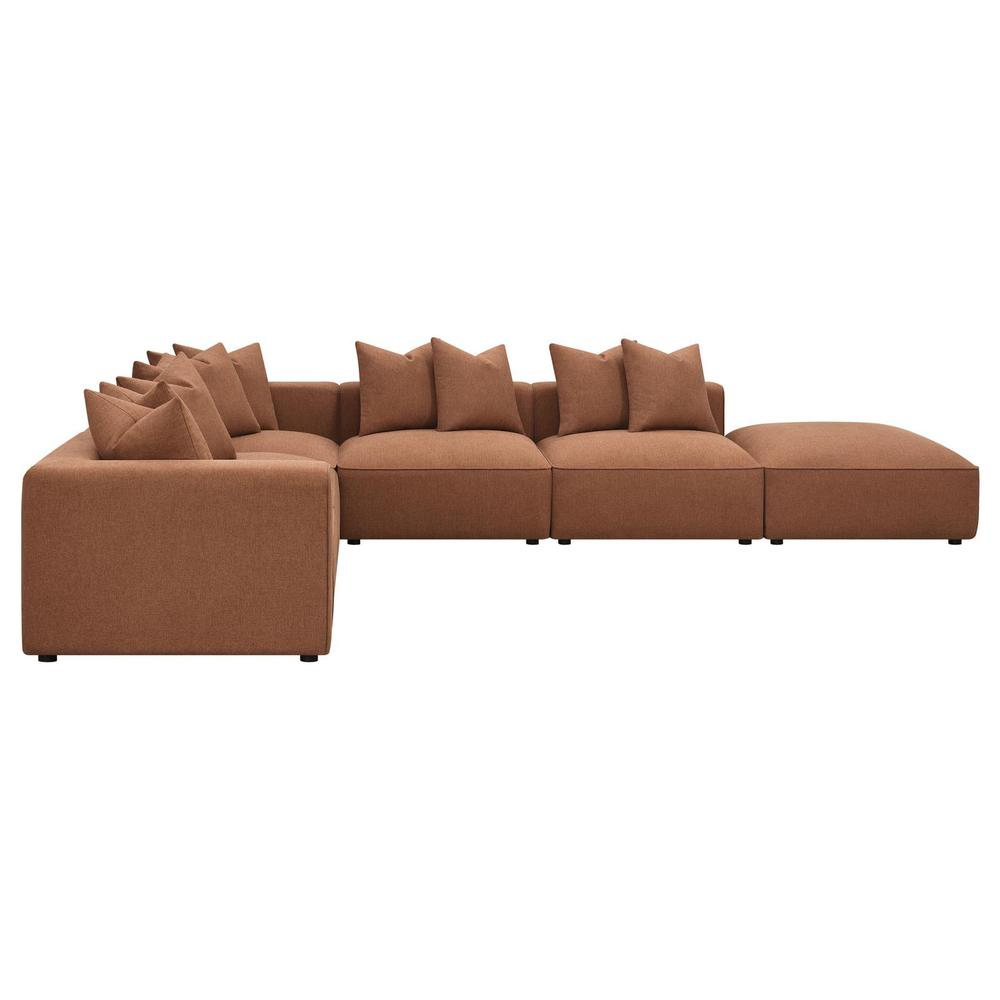 Terrano Terracotta Contemporary Modular 6-piece Upholstered Modular Sofa Sectional - Mediterranean Italian Contemporary Home Decor Furniture